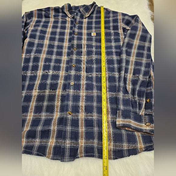 Carhartt Blue Plaid Long Sleeve Button Down Shirt Men’s Extra Large(XL) - Picture 4 of 11